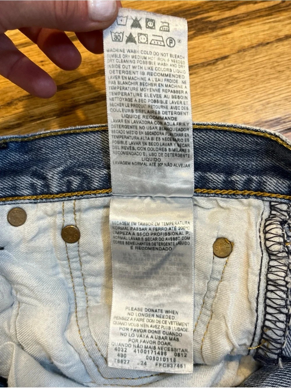 Levi's 501 Distressed Denim Jeans Made in Mexico 36x30 Stonewashed Faded Grunge